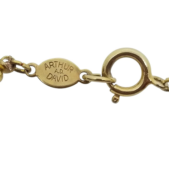 ARTHUR A.D.DAVID VINTAGE RED & GOLDTONE BEADED STATEMENT  NECKLACE - Picture 5 of 5